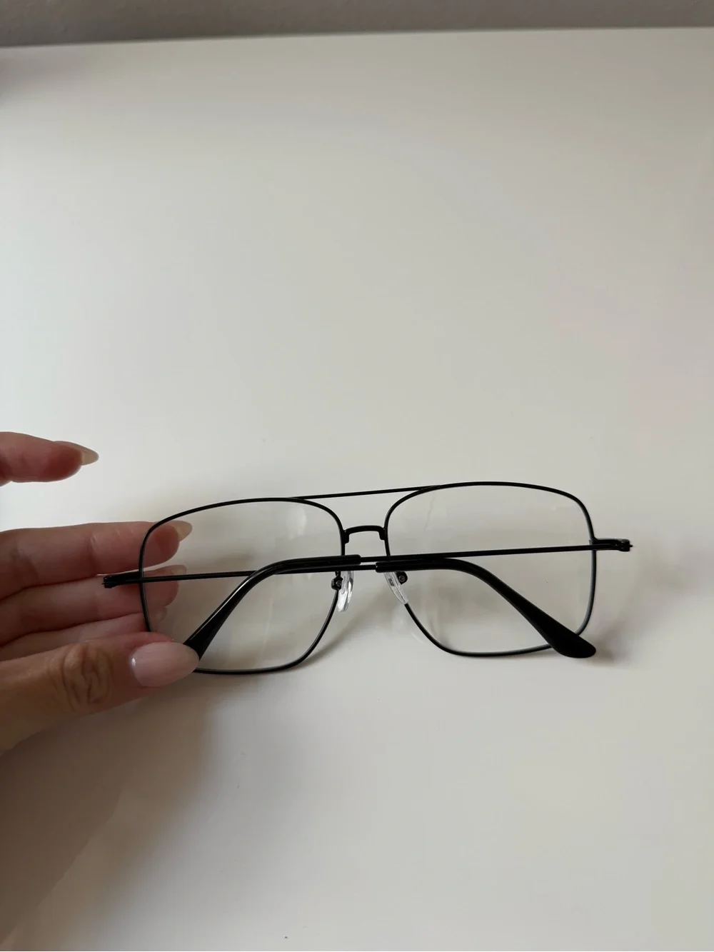 Black Aviator-Style Men's Glasses
